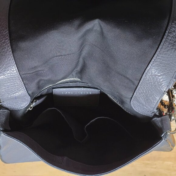 Marc Jacobs Gotham Pebbled Leather Crossbody Bag-Charcoal Gray - Picture 9 of 13